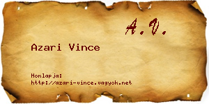 Azari Vince névjegykártya